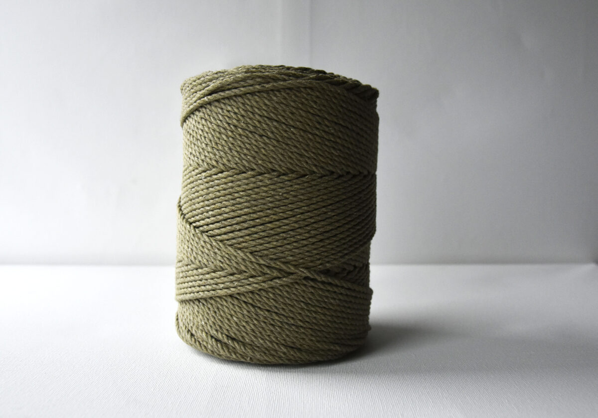 Three-ply cotton cord. Moss green